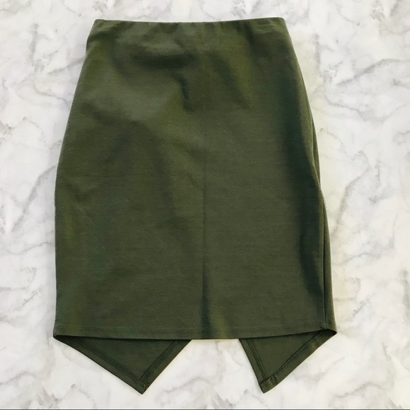 ✨WINDSOR olive asymmetrical tie skirt - Picture 4 of 4